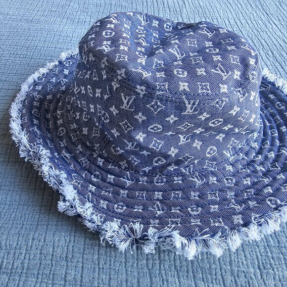 Louis Vuitton Monogram Denim Fringe Bucket Hat - Picture 6 of 11